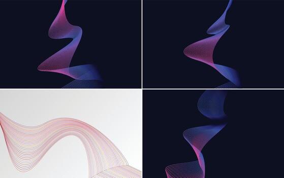 paquete de fondo de presentación abstracta de curva de onda moderna vector