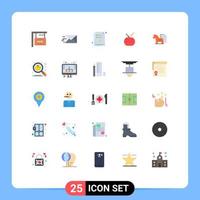 Mobile Interface Flat Color Set of 25 Pictograms of business strategy document chinese celebration Editable Vector Design Elements
