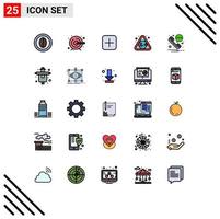 paquete de iconos vectoriales de stock de 25 signos y símbolos de línea para los elementos de diseño vectorial editables de la tierra de la contaminación de instagram de desechos telefónicos