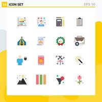 16 Flat Color concept for Websites Mobile and Apps tant result designer report card education Editable Pack of Creative Vector Design Elements