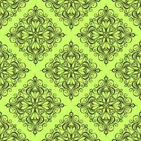 patrón gráfico sin fisuras, mosaico con adorno de oliva geométrico abstracto sobre fondo verde, textura, diseño foto
