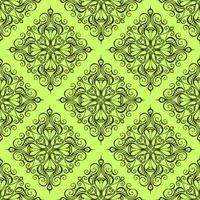 seamless graphic pattern, tile with abstract geometric olive ornament on green background, texture, design photo