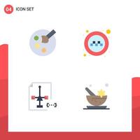 Group of 4 Modern Flat Icons Set for drawing development public taxi file Editable Vector Design Elements