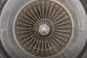 Jet Airplane turbine engine photo