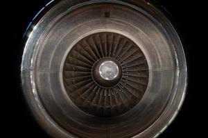 Jet Airplane turbine engine photo