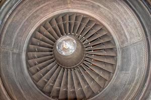 Jet Airplane turbine engine photo