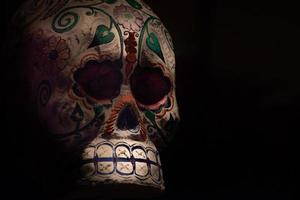 ancient old maya skull in mexico photo