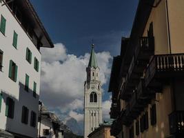 Cortina d'ampezzo dolomites white church photo