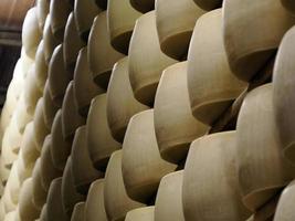 Typical italian cheese Parmigiano Reggiano factory photo