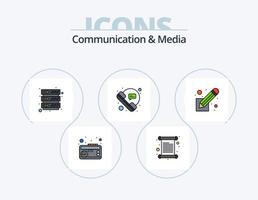 Communication And Media Line Filled Icon Pack 5 Icon Design. internet. conversation. audio. communications. bubble vector