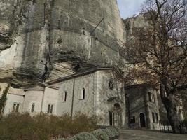 The Benedictine hermitage at the foot of the Bismantova Stone ormation in the Tuscan-Emilian Apennines photo