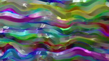 abstract gedraaid vloeistof veelkleurig lijnen animatie, samenvatting meetkundig achtergrond animatie.holografisch meetkundig film video