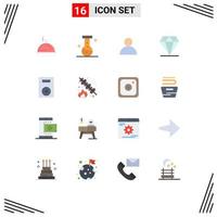 16 User Interface Flat Color Pack of modern Signs and Symbols of technology electronics avatar devices rich Editable Pack of Creative Vector Design Elements