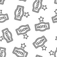 Hotel 1 star sign icon in flat style. Inn vector illustration on white isolated background. Hostel room information seamless pattern business concept.