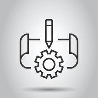 Prototype icon in flat style. Startup vector illustration on white isolated background. Model development business concept.
