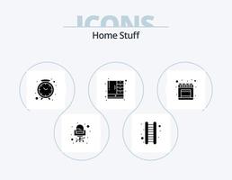 Home Stuff Glyph Icon Pack 5 Icon Design. kitchen. clock. cupboard. cabinet vector