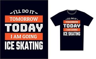 Ice Skating T Shirt Design Template Vector
