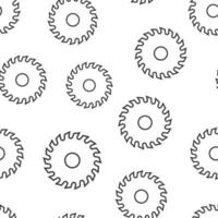 Saw blade icon in flat style. Circular machine vector illustration on white isolated background. Rotary disc seamless pattern business concept.