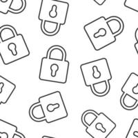 Padlock icon in flat style. Lock vector illustration on white isolated background. Private seamless pattern business concept.