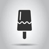 icono de helado en estilo plano. Ilustración de vector de helado sobre fondo blanco aislado. concepto de negocio de postre sorbete.