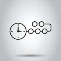 Timeline icon in flat style. Progress vector illustration on white isolated background. Diagram business concept.