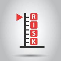 Risk level icon in flat style. Result vector illustration on white isolated background. Assessment business concept.