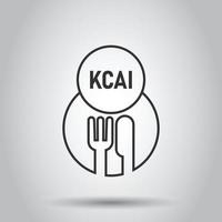 icono de kcal en estilo plano. Ilustración de vector de dieta sobre fondo blanco aislado. concepto de negocio de calorías.