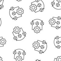 Api technology icon in flat style. Algorithm vector illustration on white isolated background. Gear with arrow seamless pattern business concept.