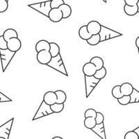 Ice cream icon in flat style. Sundae vector illustration on white isolated background. Sorbet dessert seamless pattern business concept.