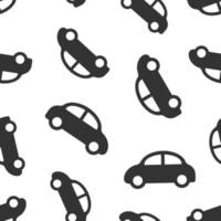 Car icon in flat style. Automobile vehicle vector illustration on white isolated background. Sedan seamless pattern business concept.