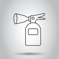 Extinguisher icon in flat style. Fire protection vector illustration on white isolated background. Emergency business concept.