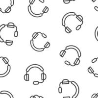icono de mesa de ayuda en estilo plano. Ilustración de vector de auriculares sobre fondo blanco aislado. concepto de negocio de patrones sin fisuras del operador de chat.
