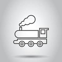 Metro icon in flat style. Train subway vector illustration on white isolated background. Railroad cargo business concept.