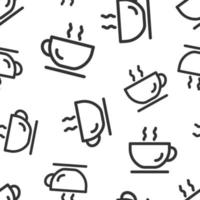 icono de taza de café en estilo plano. Ilustración de vector de té caliente sobre fondo blanco aislado. taza de bebida concepto de negocio de patrones sin fisuras.