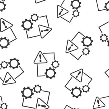 icono de error de documento en estilo plano. ilustración de vector de informe roto sobre fondo blanco aislado. concepto de negocio de patrones sin fisuras dañado.