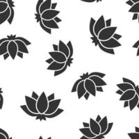 Lotus icon in flat style. Flower leaf vector illustration on white isolated background. Blossom plant seamless pattern business concept.