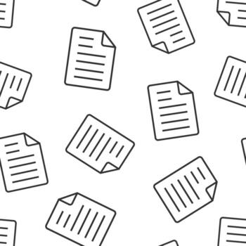 icono de nota de documento en estilo plano. ilustración de vector de hoja de papel sobre fondo blanco. concepto de negocio de patrones sin fisuras de documento de Bloc de notas.