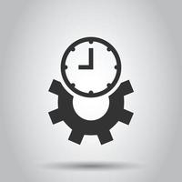 Improvement icon in flat style. Gear project vector illustration on white isolated background. Productivity business concept.