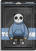 linda ilustración de personaje panda vector