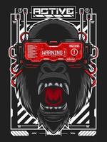 Gorilla Head  Illustration vector