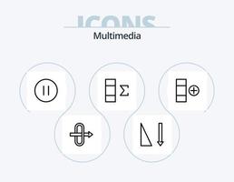 paquete de iconos de línea multimedia 5 diseño de iconos. . . multimedia. intercambio. columna vector