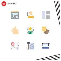 User Interface Pack of 9 Basic Flat Colors of zoom in personal layout editing Editable Vector Design Elements