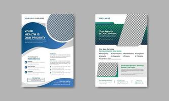 Medical healthcare flyer template, medical services promotion poster design, A4 Size, Poster, Corporate Business Flyer Design medical  brochure design, flyer, leaflet illustration layout vector mockup