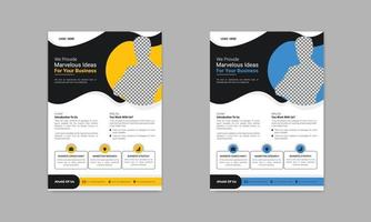 Corporate Business  flyer template, services promotion A4 Size, two color scheme Poster, digital marketing flyer, leaflets, Magazine, brochure illustration  vector rollup mockup