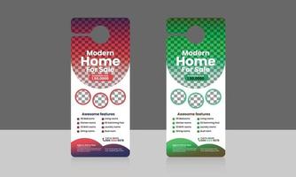 Real estate home sale door hanger design template, hotel knob design. vector door hanger vector layout