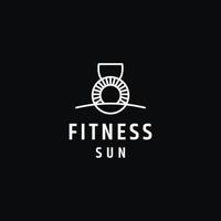 Sun fitness logo design vector graphic idea creative symbol