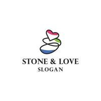 Stone Love Logo Vector Design. Abstract emblem, designs concept, logos, logotype element for template.