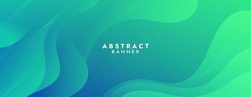 Abstract Green Fluid Wave Banner Template vector