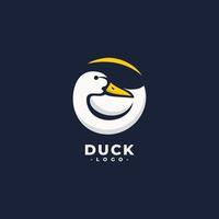 circle shape duck animal logo vector