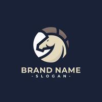 horse head logo in circle shape vector